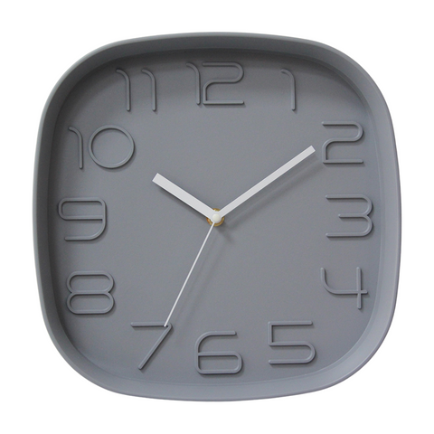 Square Grey Wall Clock