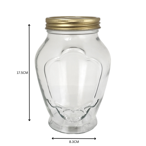 1000ml glass jar with gold lid 
