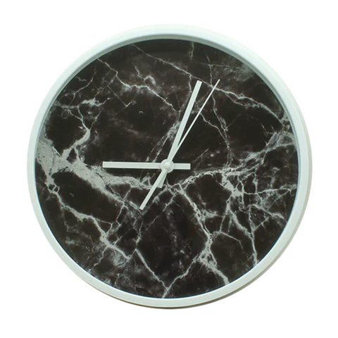 Black Marble Look Wall Clock 