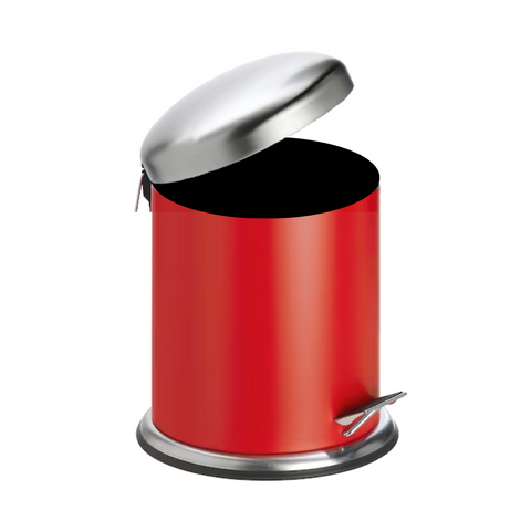 5Ltr Red Dust Bin With Dome Lid