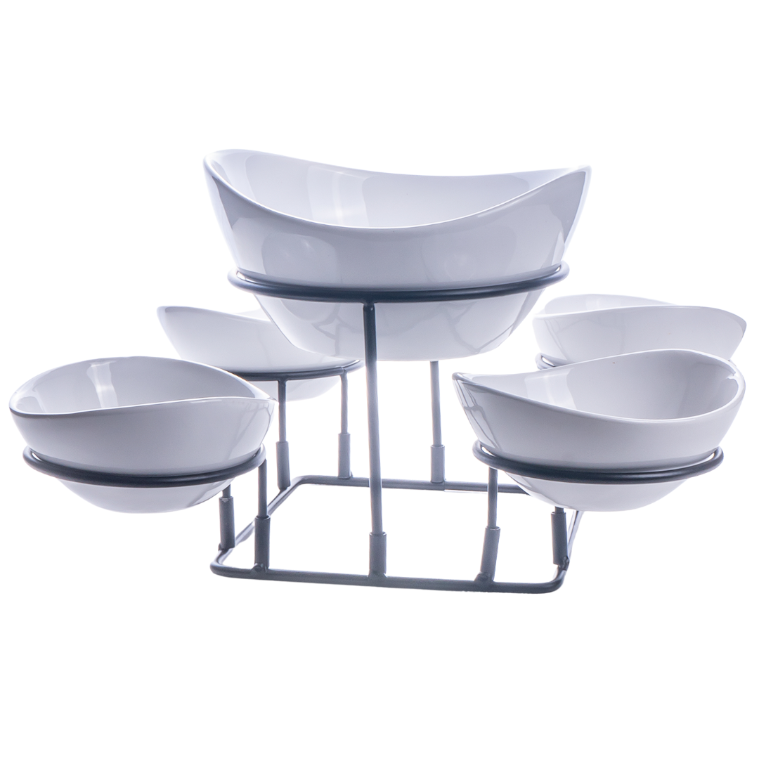 Basics Contemporary Serving Bowl Gift Boxed 20x6.5cm in White main image 1