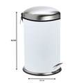 12 Litre White Dust Bin With Dome Lid