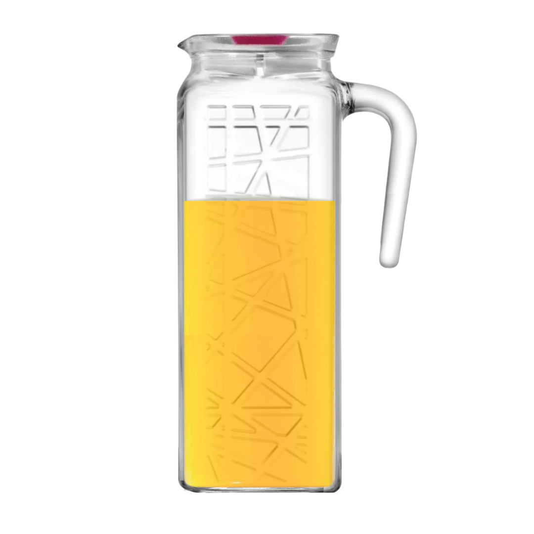 1pc Transparent 1.2 Liter Glass Pitcher with Lid Iced Tea Pitcher