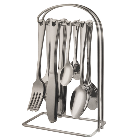 24 Piece stainless steel hanging cutlery set