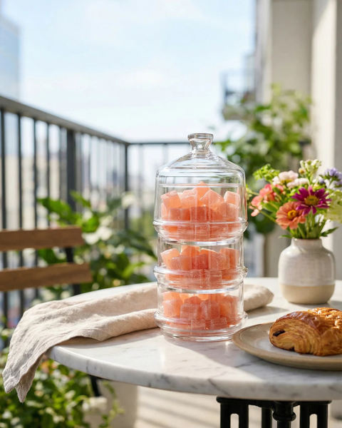 3 Piece 710ml Glass Berry Jars With Lid