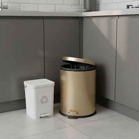 20 Litre Gold Stainless Steel Dust Bin