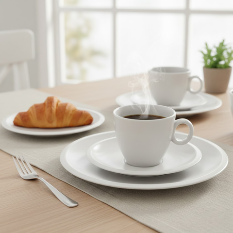 18 Piece White Tea Set