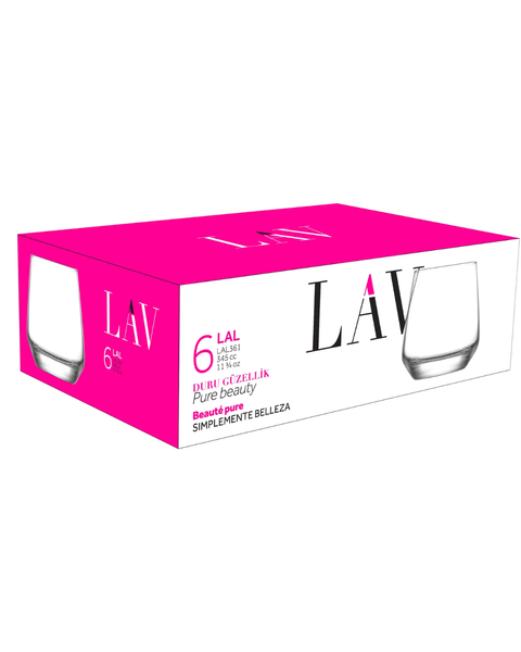 6 Piece 345ml Lal Whisky Glass