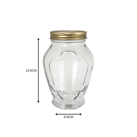 370ml glass jar with gold lid 