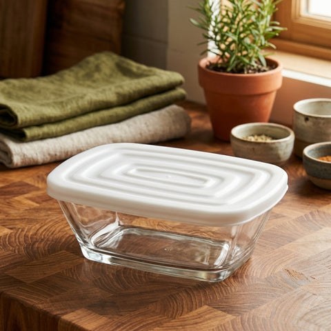 1 Piece 375ml Rectangular Jar With White Lid