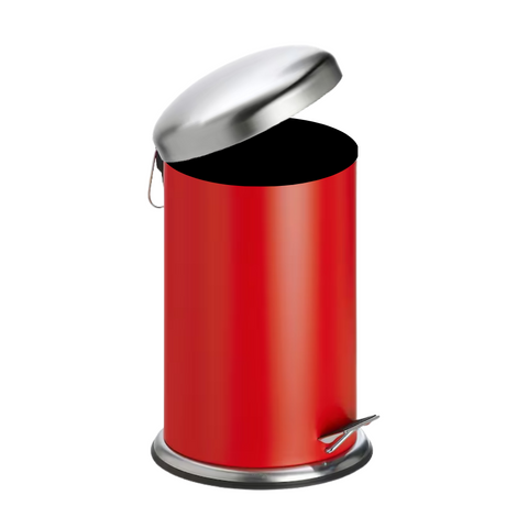 12 Litre Red Dust Bin With Dome Lid