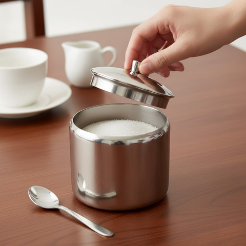 6oz Stainless Steel Sugar Pot With Lid