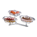 3-Tier plastic dessert tray with lid 