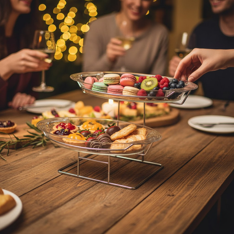 2-Tier Plastic Dessert Tray