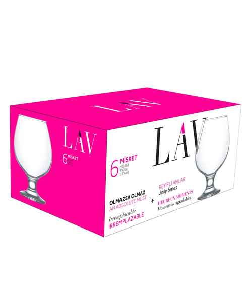 6 Piece 390ml Misket Cognac Glass