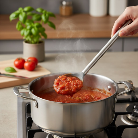 34cm Plastic Solid Spoon With Stainless Steel Handle