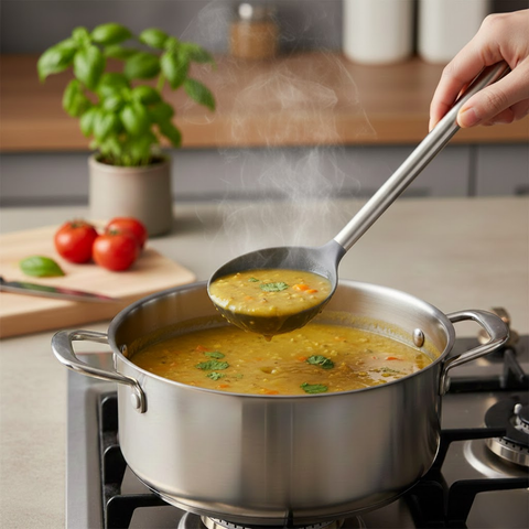 31cm Plastic Soup Ladle With Stainless Steel Handle