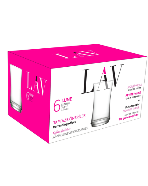 6 Piece 365ml Lune Hi-ball Glass