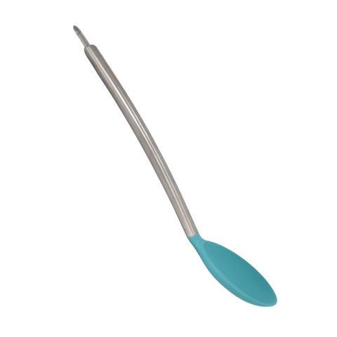 Silicone Solid Spoon With Stainless Steel Handle