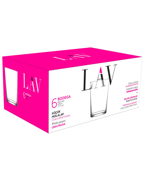 6 Piece 500ml Bodera Hi-ball Glass