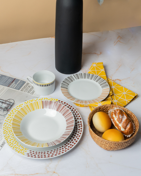 20 Piece Fun Sunshine Life Porcelain Dinner Set
