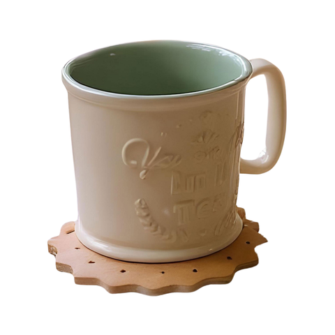 Green Lungo Cup With Coaster