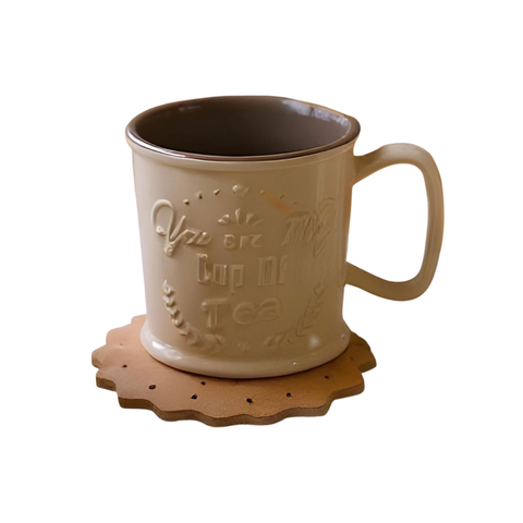 Brown Lungo Cup With Coaster