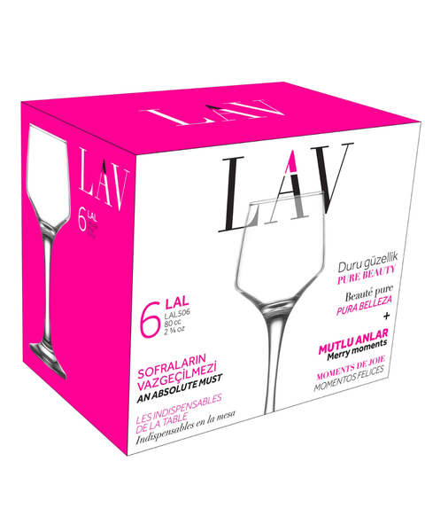 6 Piece 80ml Lal Sherry Glass