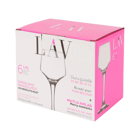 6 Piece 80ml Lal Sherry Glass