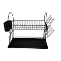 2 Level black chrome dish rack