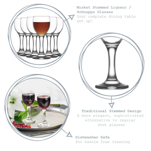 6 Piece 55ml Misket Sherry Glass