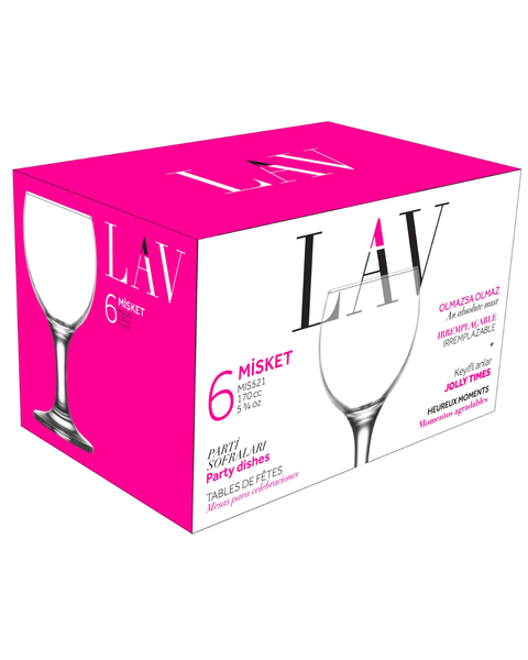 6 Piece 170ml Misket Wine Glass