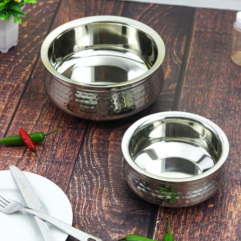 15.7Cm Stainless Steel Handi Hammered Double Wall Bowl