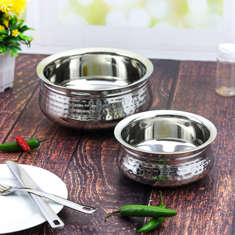 20.3Cm Stainless Steel Handi Hammered Double Wall Bowl