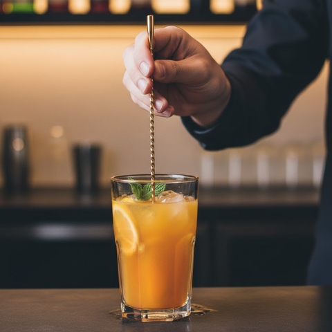 30cm Stainless Steel Copper Plated Bar Spoon Full Twisted