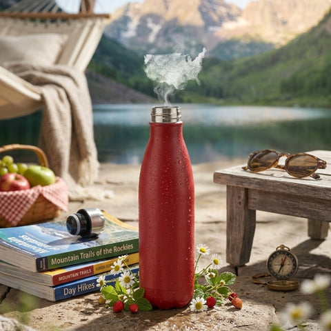 500ml Stainless Steel Vacuum Cola Bottle Red