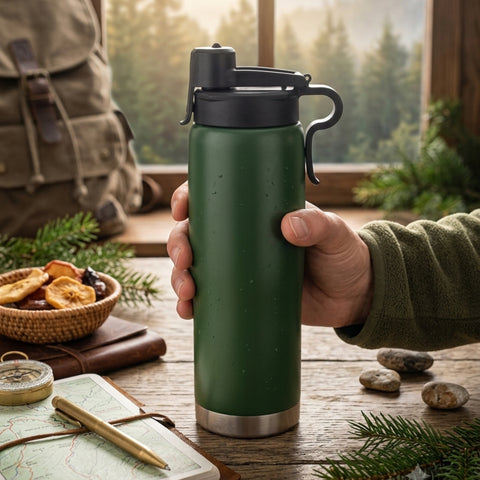 500ml Stainless Steel Walking Anywhere Vacuum Bottle Green