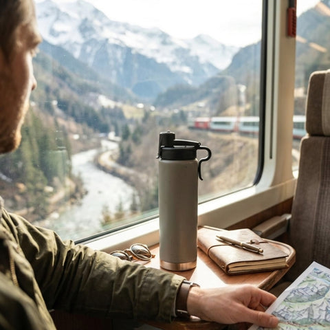 500ml Stainless Steel Walking Anywhere Vacuum Bottle Grey