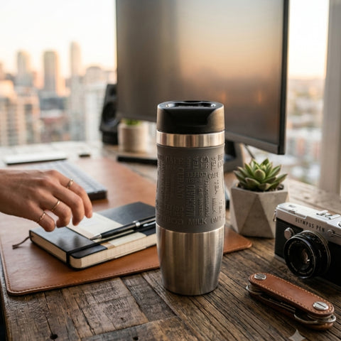 400ml Stainless Steel Grey Travel Mug