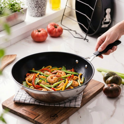28cm Stainless Steel Wok