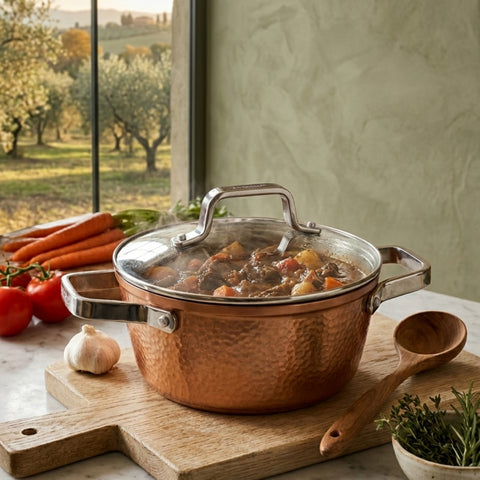 24cm Rose Gold Casserole Pot With Lid