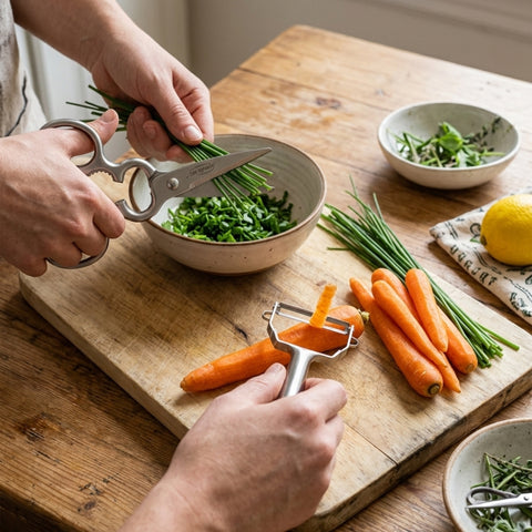 2 Piece Stainless Steel Scissors And Peeler
