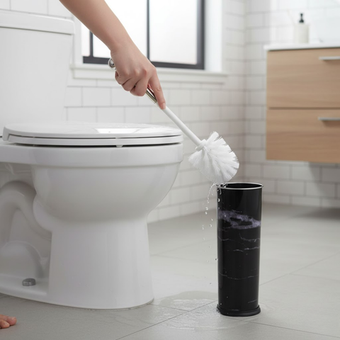 Black Marble Look Toilet Brush