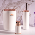 3 Piece white with rose gold bathroom set