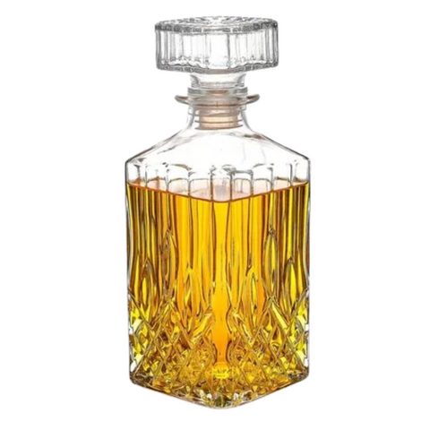 Glass whiskey bottle