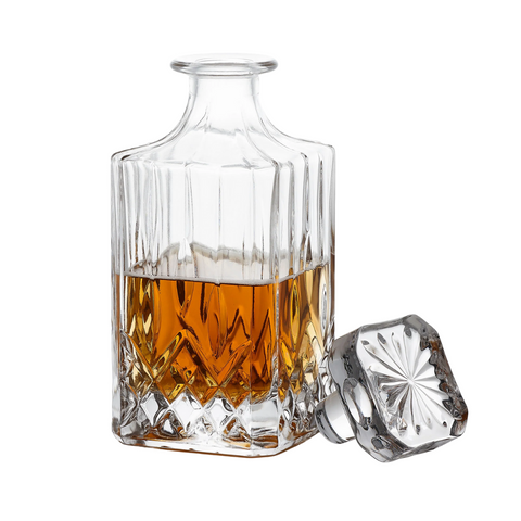 Glass whiskey bottle