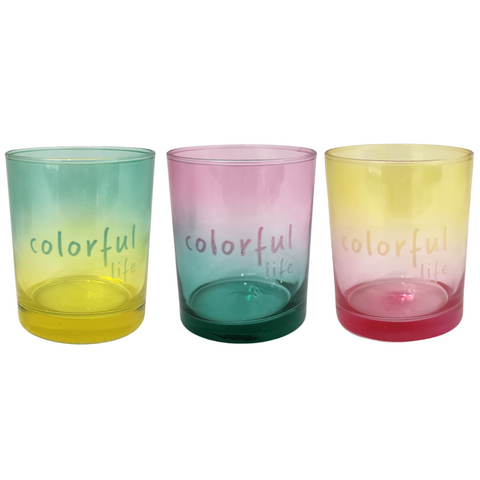 3 Piece colourful whiskey/juice glass