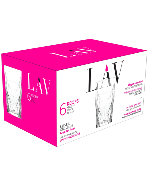 6 Piece 460ml Keops Hi Ball Glass