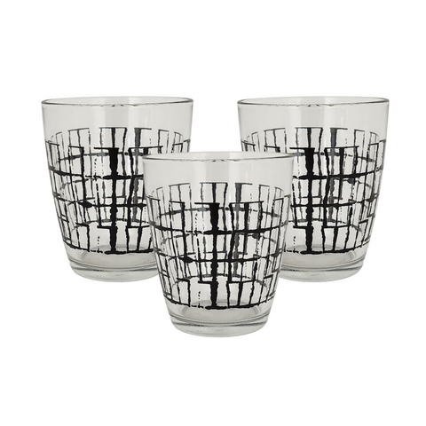 3 Piece square line water glass
