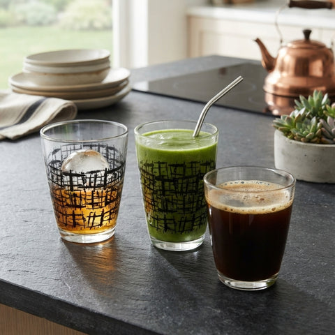 6 Piece 340ml Box Line Water Glass